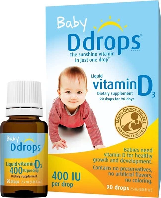 Baby Ddrops Liquid Vitamin D3 400 IU Dietary Supplement 90 Drops 2.5ml - Image 1 of 4
