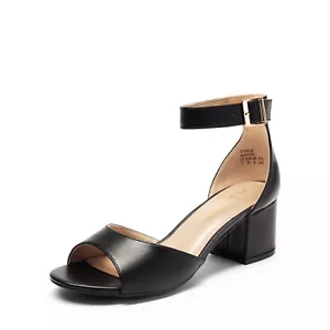 Women Ankle Strap Open Toe Low Chunky Block Heel Sandals Dress Wedding Sandals - Picture 1 of 77