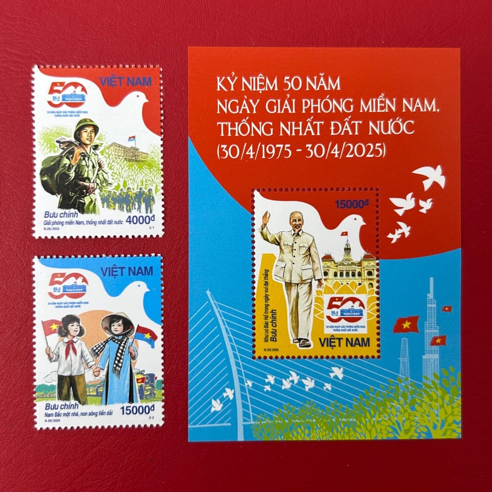 Vietnam (2025) - 50ª Liberación y Reunificación del Sur - Juego completo con bloque Foto 1 de 1