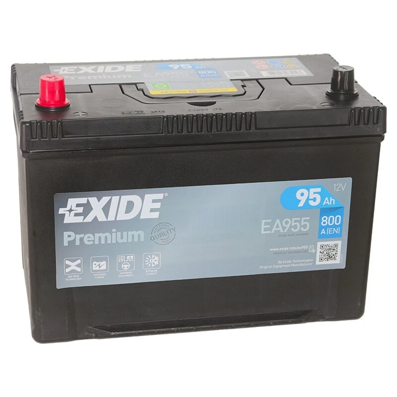 Exide EA955 Premium Starterbatterie 95Ah Autobatterie SUV Pluspol links - Bild 1 von 1