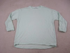 Sweatshirt Womens Large Green Long Sleeve Pullover Rayon Crew Neck - Picture 1 of 8