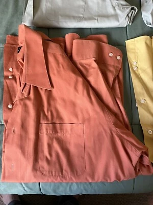 Camisa Bergamo New York Hombre 17 1/2 34/35 Naranja ¡¡Aspecto Como Nueva!!! Foto 1 de 3