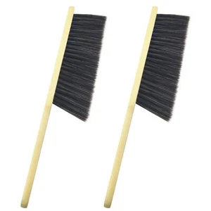 2 Pack Soft Bristles Hand Broom Cleaning Brush w/ Wooden Handle for Car Home - Picture 1 of 7