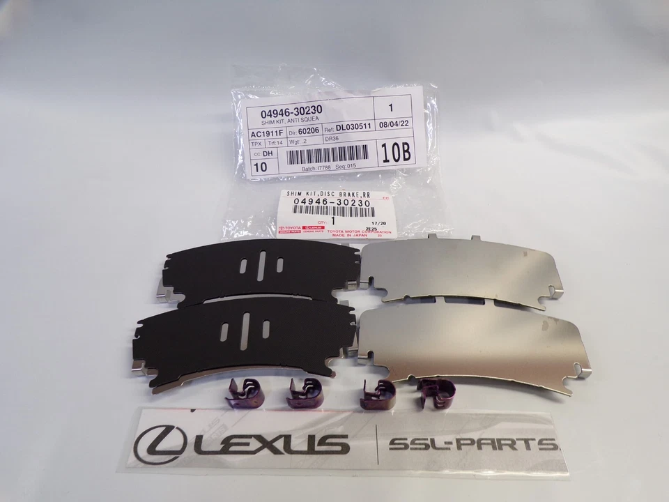 KIT DE CUÑA DE PASTILLAS DE FRENO TRASERAS ORIGINALES OEM Lexus GS350 GS200T (2015-2018) 04946-30230 Foto 1 de 1