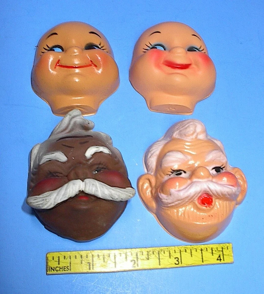 LOTE CERRADO VINTAGE 4 CABEZAS DE MUÑECA CARAS CELULOIDE 3" NOS TIENDA DE ARTESANÍA # 5 Foto 1 de 1