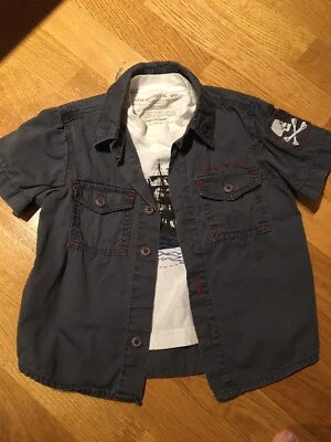 Alpha Industries Barco Pirata, Camisa Doble Algodón Niños Pequeños, Talla 5 Foto 1 de 4