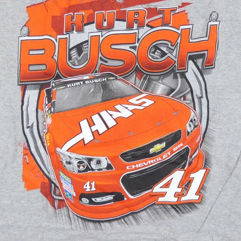 Stewart Haas Kurt Busch #41 T-Shirt Men's Large Heather Grey Adult NASCAR Cover
