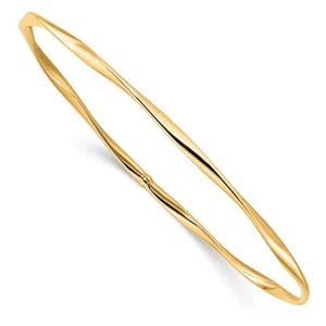 Brazalete sin cordones de oro amarillo real de 10 quilates; 7 pulgadas - Imagen 1 de 4
