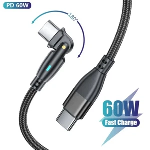 PD 60W USB C Cable Type C to Type-C Fast Charging Data Sync For Samsung Xiaomi - Picture 1 of 15