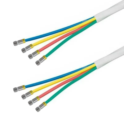 Quattro Quad SAT Antennenkabel 4Fach DIGITAL Koaxial Kabel 4in1,Weiß 8xF-Stecker