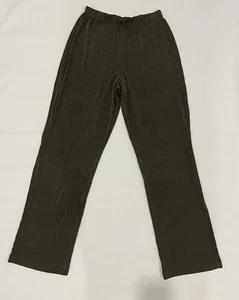 Chicos Travelers Slinky Pants Womens Size 1 Solid Green Pull On Knit Pre-Owned. - Picture 1 of 1