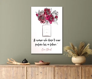 Palabra de Lujo Rosa Flor Moda Botella 40x60cm Lienzo o Metal Impresión Arte de Pared - Imagen 1 de 4
