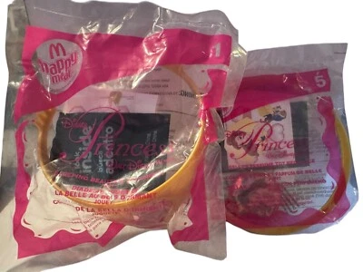 McDonald's Happy Meal игрушки 2008 Disney принцесса #1 и #5 корона и ожерелье новый - Изображение 1 из 2