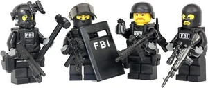 FBI Swat Team Police Squad Custom made with real LEGO® minifigure - Picture 1 of 2