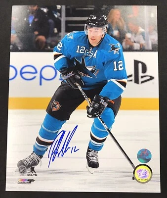 Foto autografiada por Patrick Marleau de 8x10 de los tiburones de San José certificado de autenticidad AJ Foto 1 de 2