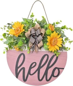 Welcome Sign Porch Decor Rustic Wooden Hangers Front Door Outdoor Hanging Home - Picture 1 of 6