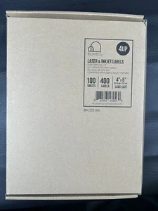 4-UP Address Shipping Label 4" x 5" Sticker Labels for Laser & Ink Jet Printe... - Picture 1 of 2