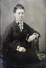 Antique American Gothic Handsome Young Lady Prim & Proper Tintype Photo