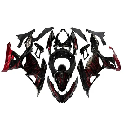 Kit de carenados rojo negro para carrocería Kawasaki Ninja 400 EX400 2018-2023 20 21 22 Foto 1 de 4