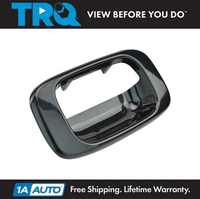 Bisel de manija de puerta trasera negro liso TRQ para 99-07 Chevy Silverado GMC Sierra Foto 1 de 4