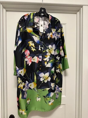 Nuevo con etiquetas Vestido Teri Jon Shift Negro Floral - Talla 14 - Precio de venta sugerido por el fabricante $395+ el tuyo por $200 Foto 1 de 4