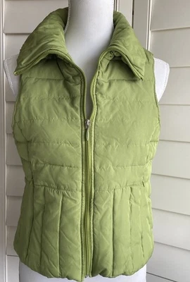 Colete Feminino Kenneth Cole Reaction Verde Brilhante Inchado Sem Mangas Zíper Completo - Imagem 1 de 4