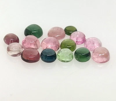 Natural Multi Tourmaline Round Shape Cabochon Lot 5.66 Ct Size is 3.5 to 4.7 mm - Image 1 of 4