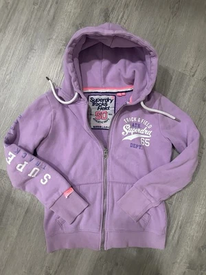 Superdry Premium Track & Field TOK. JPN. Sudadera con Capucha Cremallera Completa US 6 Talla S Foto 1 de 4