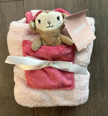 GYMBOREE MONO TRAVIESO Marioneta de Dedo y MANTA DE SEGURIDAD LOVEY Rosa, NUEVO Foto 1 de 4