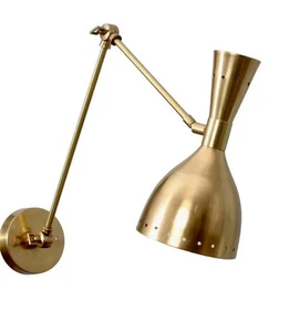 Wall Mid Century Modern Raw Brass Sputnik chandelier light Fixture Italian Lamp - Picture 1 of 5