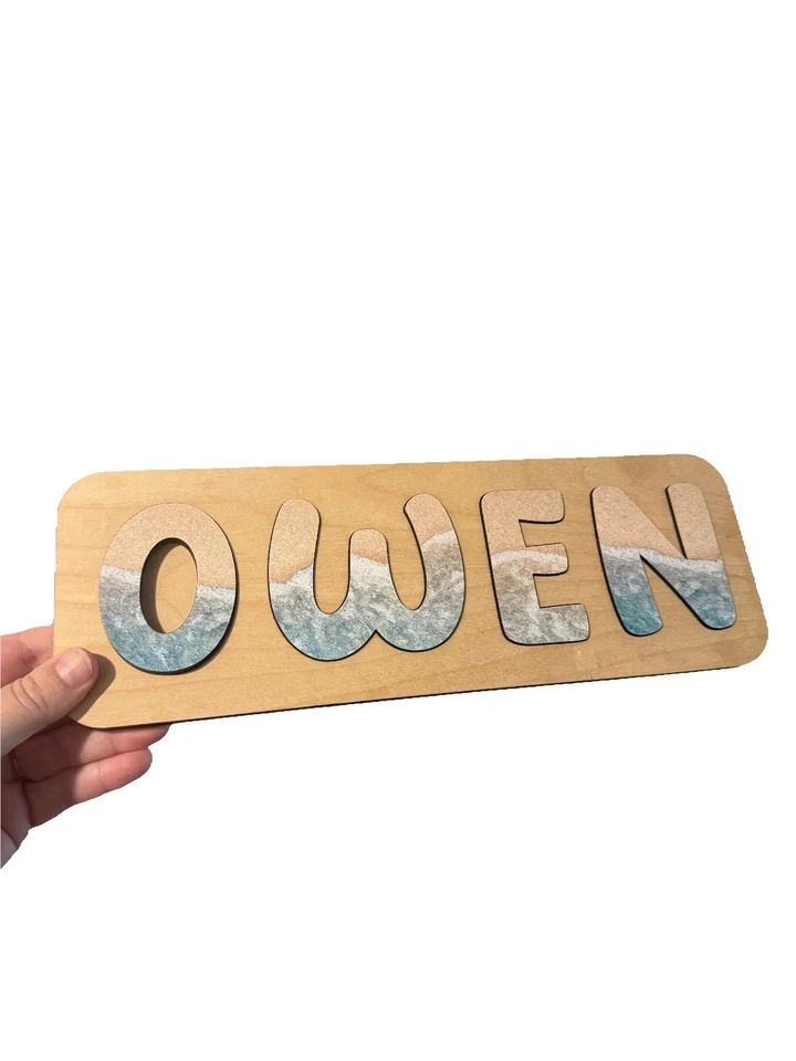 Personalized Name Puzzle Toys Customized Educational Wooden Puzzle “Owen” - Image 1 of 1