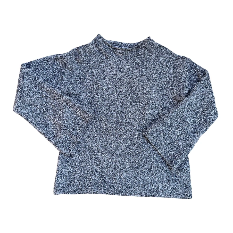 Suéter tejido recortado cuello falso ceremonia de apertura XS gris moteado manga larga Foto 1 de 4