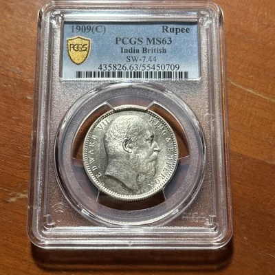 1909-C British India Rupee - PCGS MS63 - SW-7.44 - Image 1 of 4