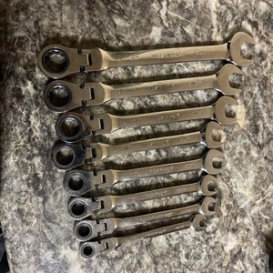 GW GEARWRENCH 90T SAE FLEX HEAD RATCHETING GEAR WRENCH 8 PIECE SET - 86795 - Picture 1 of 7