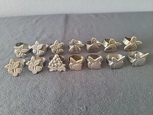 Set of 14 Fruit Napkin Rings Cherries Pears Grapes Apples Napkin Loop - Picture 1 of 5