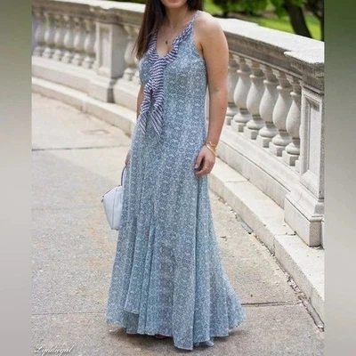 Maxi Vestido CAbi 2 Azul Floral Sin Mangas 5104 FIESTA JARDÍN Romántico Coqueta Foto 1 de 4