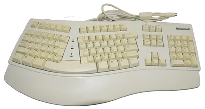 Vintage Microsoft Natural Ergonomic PS/2 Wired Keyboard 59758  - Untested - Image 1 of 4