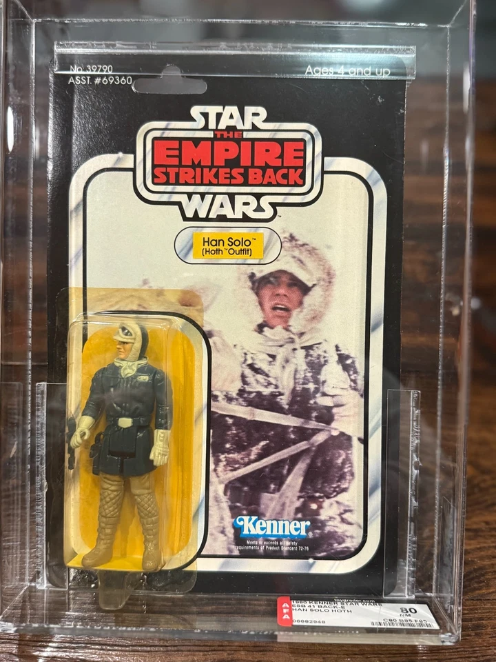 Винтажный Kenner Star Wars TESB Empire Strikes Back Han Solo Hoth AFA 80 41 Back E - Изображение 1 из 3