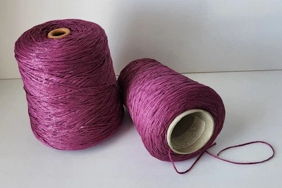 Hilaturas Miel Danubio Yarn Cones Magenta Acrylic Blend Lot 9013 – Made in Spain - Image 1 of 4
