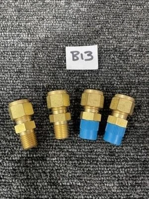 (5) Swagelok Brass 3/8" Tube OD x 1/4" Mnpt Tubing Adapter B-600-1-4 - Image 1 of 2