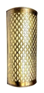 Vintage Mid Century Modern Messing Marokkanische Wandleuchter Gold MCM Laternenschirm - Bild 1 von 9