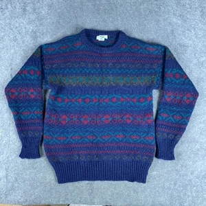 Vintage Blarney Woollen Mills Sweater Mens Medium Fair Isle Wool Ireland 90s - Picture 1 of 17