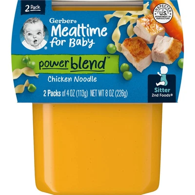 Mealtime for Baby, Power Blend™, 2nd Foods®, Chicken Noodle, 2 Pack, 4 oz (113 - Image 1 of 3