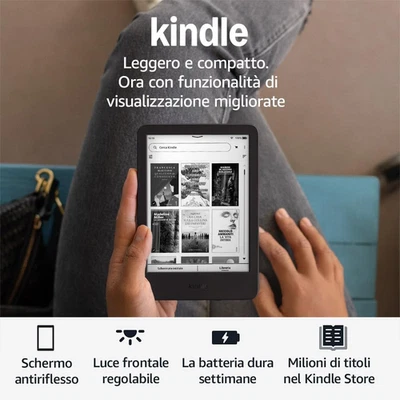Kindle (Ultimo Modello) - Il Più Leggero E Compatto, Con Schermo Antiriflesso, C - Immagine 1 di 4