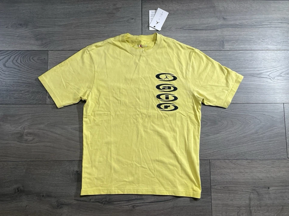 Nike Jordan x Travis Scott T-Shirt Yellow Air Jack Men’s Size L DZ5514-308