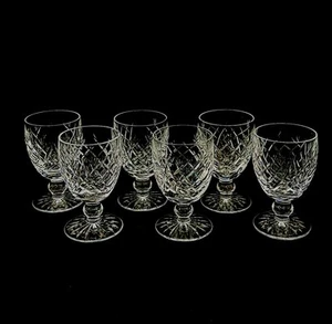 SET of 6 Waterford Crystal Water Goblets Wine Glasses Stemware DONEGAL Pattern - Picture 1 of 14
