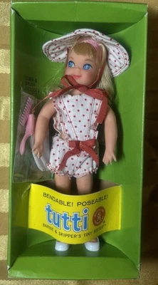 Vintage Tutti - Barbie's tiny sister - Mattel 1965 #3550 Blonde w/box. Exc Cond! - Image 1 of 4