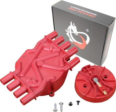 DRAGON FIRE PERFORMANCE Heavy Duty Distributor Cap and Rotor Set Red  - Image 1 of 4