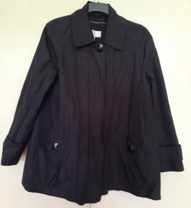 Ladies flattering lightweight Black  mac rain coat size 12 good condition  - Picture 1 of 8