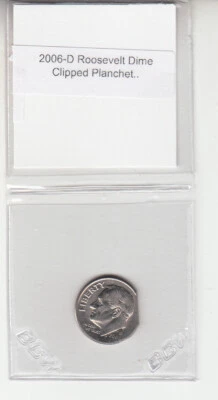 2006-D Roosevelt Dime Denver Clipped Planchet Error Variety  - Image 1 of 2